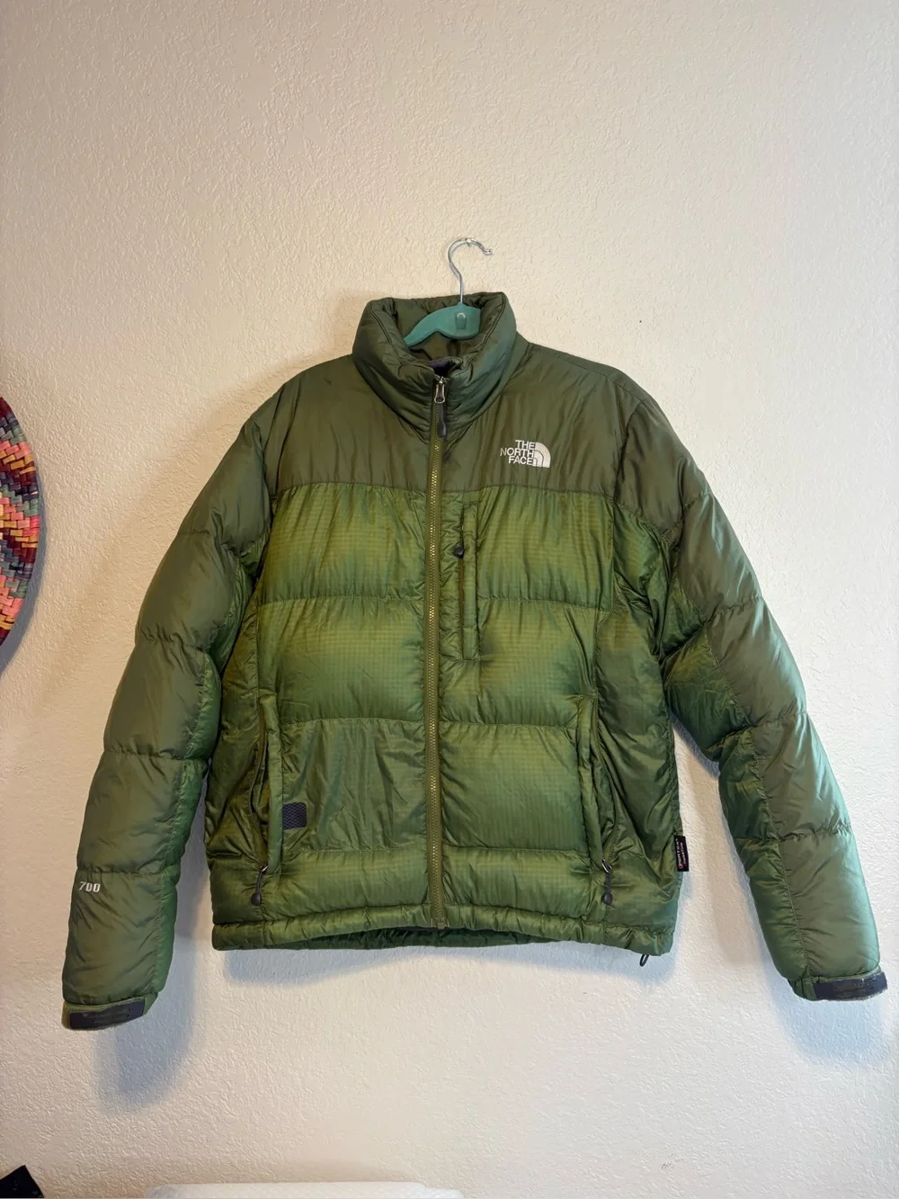 The North Face Summit Series 700 Down Men Med Green Full Zip Puffer Rare VTG